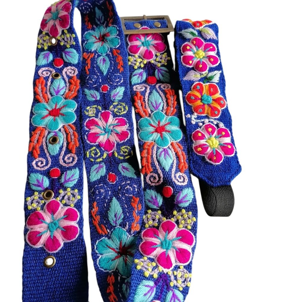 Floral Headband Belt Hand Embroidered Handmade Accessories for Women